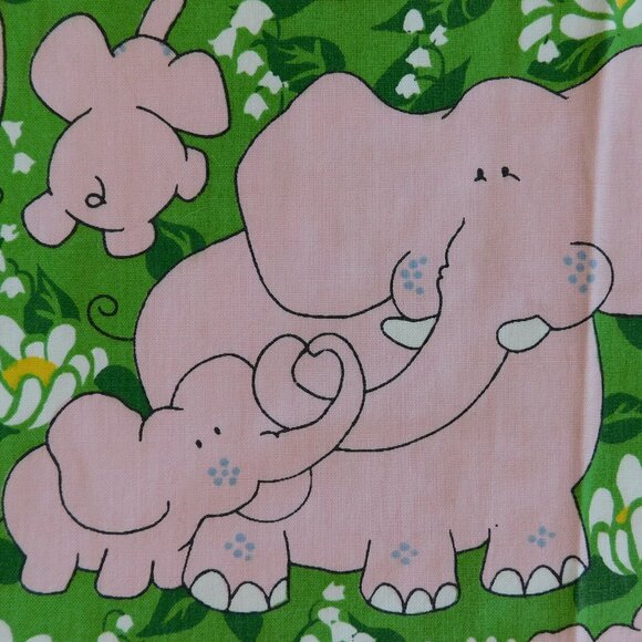 VTG Katashas Unusuals pink elephant novelty wrap skirt & rare matching book tote - Picture 6 of 16